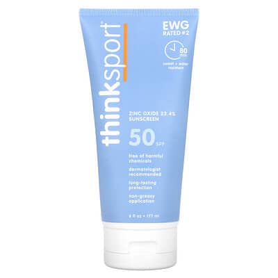 Солнцезащитный крем Thinksport с оксидом цинка, SPF 50, 6 fl oz (177 ml)