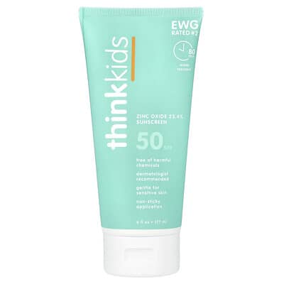 Thinkkids®, солнцезащитный крем с оксидом цинка, SPF 50, 6 fl oz (177 ml)