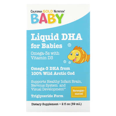 DHA для детей, Omega-3 с витамином D3 и EPA, 2 fl oz (59 ml)