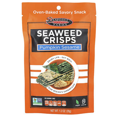 Чипсы из морских водорослей, тыква и кунжут, 1.2 oz (35 g)