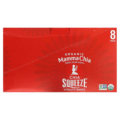 Organic Chia Squeeze®, Vitality Snack, Cherry Love, 8 Squeezes, 3.5 oz (99 g) Each