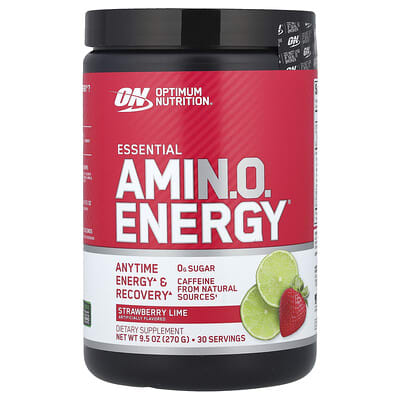 Аминокислоты Essential Amin.O. Energy®, клубника-лайм, 9.5 oz (270 g)
