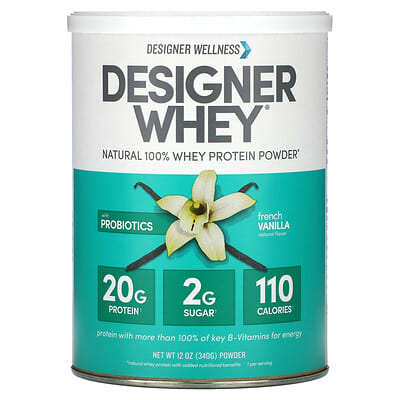 Сыворотка Designer Whey® Natural 100% Whey Protein Powder, French Vanilla, 12 oz (340 g)