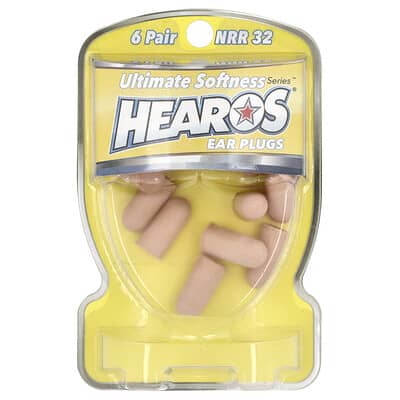 Ultimate Softness Series™ Ear Plugs, Yellow, NRR 32, 6 Pair