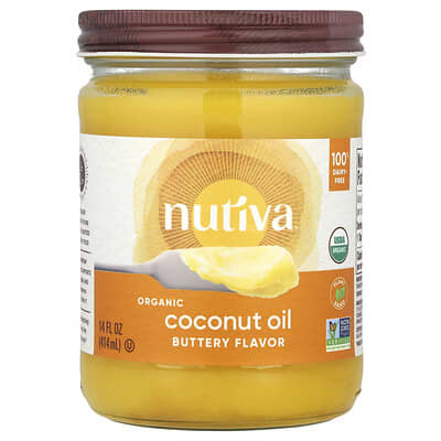 Органическое кокосовое масло, сливочное, 14 fl oz (414 ml)