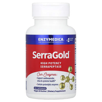 SerraGold®, High Potency Serrapeptase, 60 Capsules