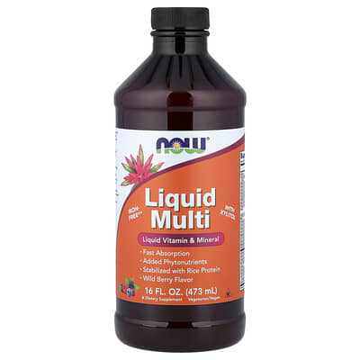 Жидкие мультивитамины, дикая ягода, 16 fl oz (473 ml)