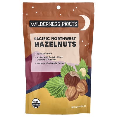 Organic Pacific Northwest Hazelnuts, Unsalted, 8 oz (226 g)