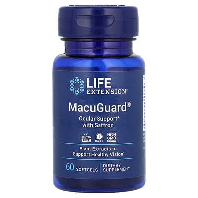 MacuGuard®, поддержка зрения с шафраном, 60 мягких гелей