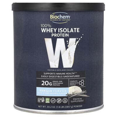 100% Whey Isolate Protein Powder, ваниль, 1.8 lbs (857 g)
