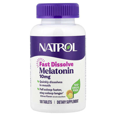 Мелатонин, быстрорастворимый, цитрусовый, 10 mg, 100 таблеток
