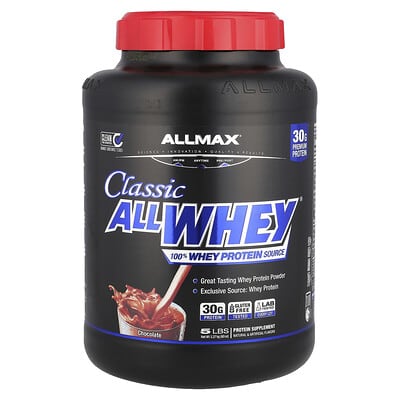 ALLMAX CLASSIC ALLWHEY® протеин из сыворотки, шоколад, 5 lbs (2.27 kg)