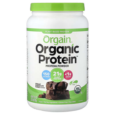 Органический протеиновый порошок Orgain Organic Protein™, Creamy Chocolate Fudge, 2.03 lb (920 g)