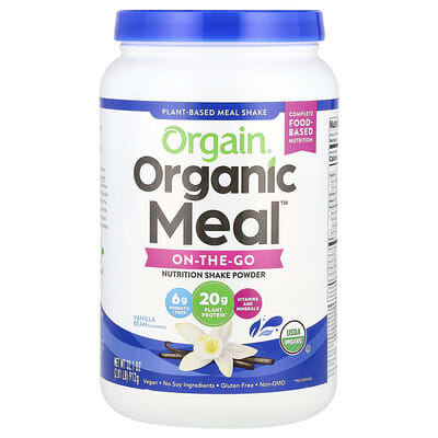 Питьевой протеиновый коктейль Orgain Organic Meal™, Vanilla Bean, 2.01 lb (912 g)