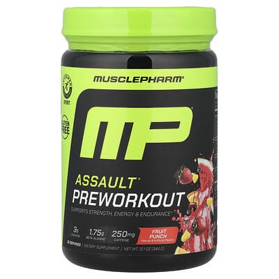 Assault® Preworkout, вкус Fruit Punch, 12.1 oz (344 g)