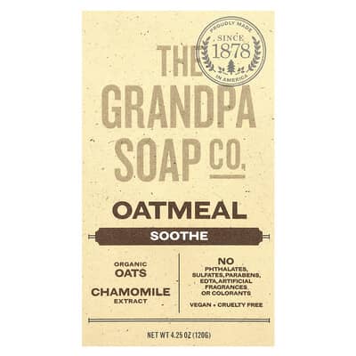 Мыло для лица и тела, Oatmeal, 4.25 oz (120 g)