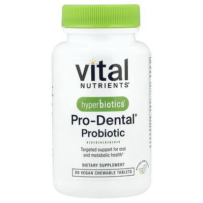 Hyperbiotics®, Pro-Dental® Probiotic, Natural Mint, 90 веганских жевательных таблеток