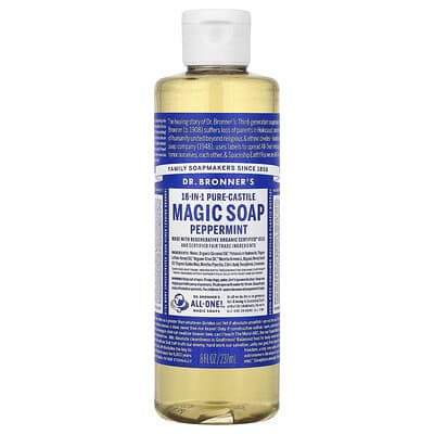 18-in-1 Pure-Castile Magic Soap, Peppermint, 8 fl oz (237 ml)