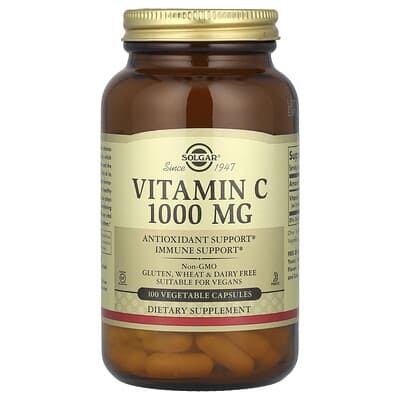 Витамин C, 1,000 mg, 100 вегетарианских капсул