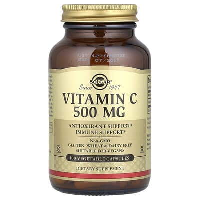 Vitamin C, 500 mg, 100 Vegetable Capsules