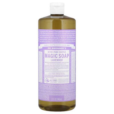 Dr. Bronner's 18-in-1 Pure-Castile Магическое мыло, лаванда, 32 fl oz (946 ml)