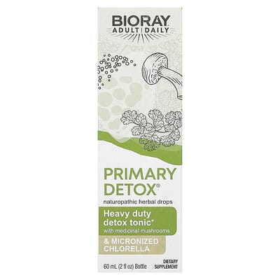 Bioray Primary Detox, Heavy Duty Detox Tonic, Alcohol Free, 2 fl oz (60 ml) тоник для детокса