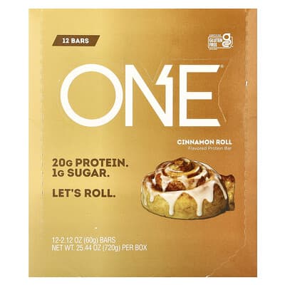 Протеиновый батончик, Cinnamon Roll, 12 штук, 2.12 oz (60 g) каждый