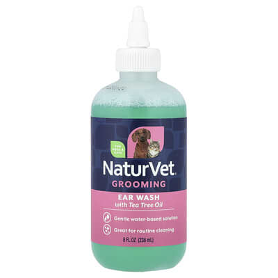 Средство для очистки ушей с маслом Tea Tree, для собак и кошек, 8 fl oz (236 ml)