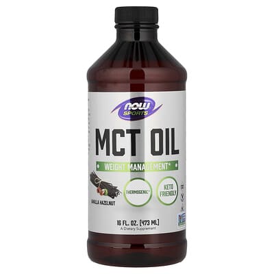Спортивное масло MCT, ванильный фундук, 16 fl oz (473 ml)