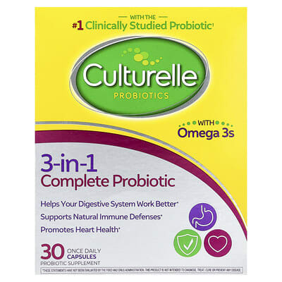 Probiotics, 3-in-1 комплекс с Omega 3, 30 капсул на один раз в день