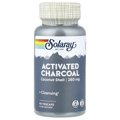 Solaray Активированный уголь, 280 mg, 90 VegCaps