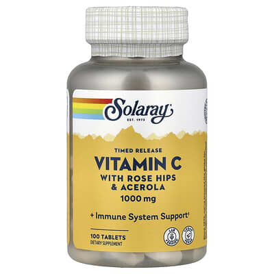 Timed Release Vitamin C with Rose Hip & Acerola, 1,000 mg, 100 Tablets
