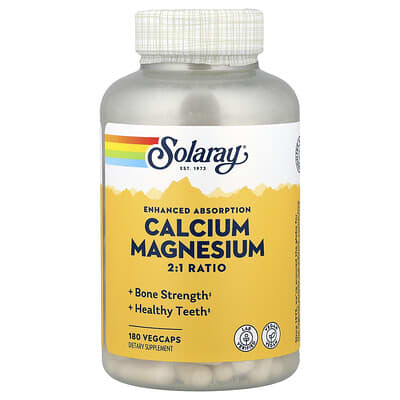 Calcium Magnesium 2:1 Ratio, 180 VegCaps