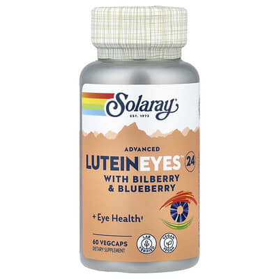 Solaray Advanced Lutein Eyes™ 24 с черникой и голубикой, 60 вегетарианских капсул