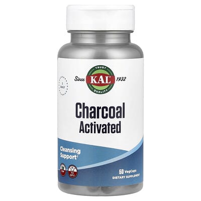 Активированный уголь, 50 вегетарианских капсул (250 mg на капсулу)