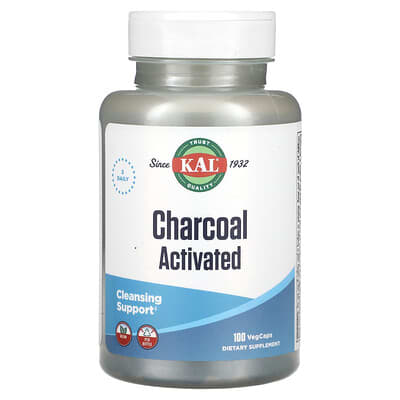 Активированный уголь, 100 вегетарианских капсул (250 mg на капсулу)