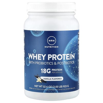 Whey Protein with Probiotics & Postbiotics, Vanilla, 2.03 lb (923 g)