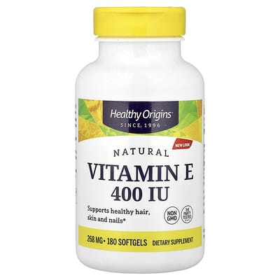 Natural Vitamin E, 268 mg (400 IU), 180 Softgels