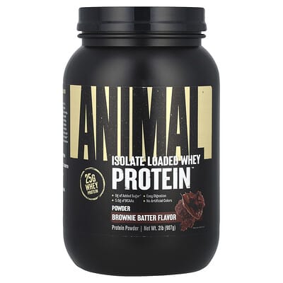 Сывороточный протеин Animal Isolate Loaded Whey Protein™ Powder, Brownie Batter, 2 lb (907 g)