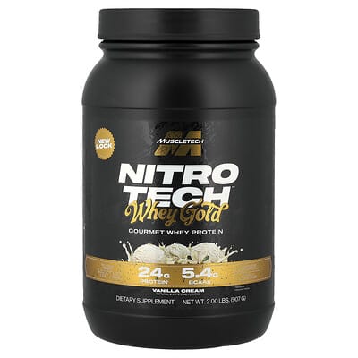 Nitro-Tech™ Whey Gold, протеин ванильный крем, 2 lbs (907 g)