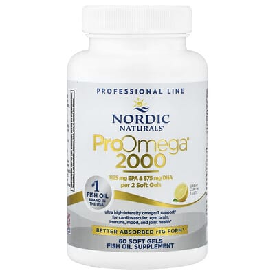 ProOmega® 2000 Nordic Naturals, Lemon, 60 мягких капсул (1,075 mg на капсулу)