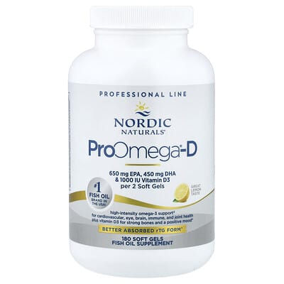 ProOmega®-D, лимон, 180 мягких капсул