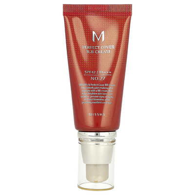 Missha M Perfect Cover B.B крем, SPF 42 PA+++, № 27 Honey Beige, 1.7 fl oz (50 ml)