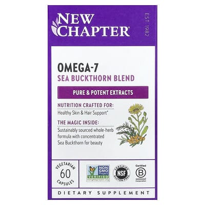 Omega-7 смесь облепихи, 60 вегетарианских капсул