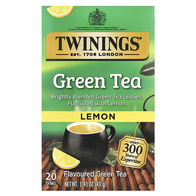 Twinings зеленый чай со вкусом лимона, 20 чайных пакетиков, 40 g