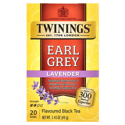 Flavored Black Tea, Earl Grey, Lavender, 20 Tea Bags, 1.41 oz (40 g)