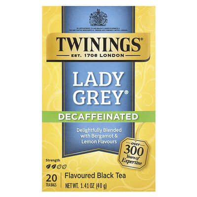 Ароматизированный черный чай Lady Grey®, без кофеина, 20 чайных пакетиков, 1.41 oz (40 g)