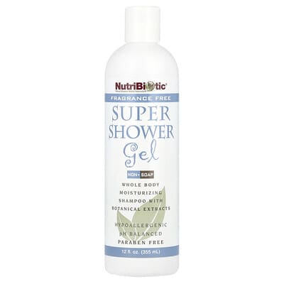 Гель для душа NutriBiotic Super Shower Gel, без мыла, без отдушки, 12 fl oz (355 ml)