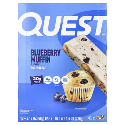 Протеиновый батончик Blueberry Muffin, 12 шт., 2.12 oz (60 g)