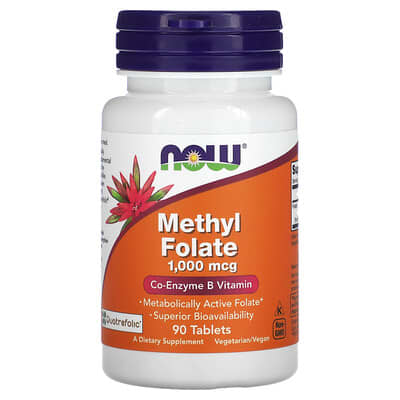 Метилфолат, 1,000 mcg, 90 таблеток